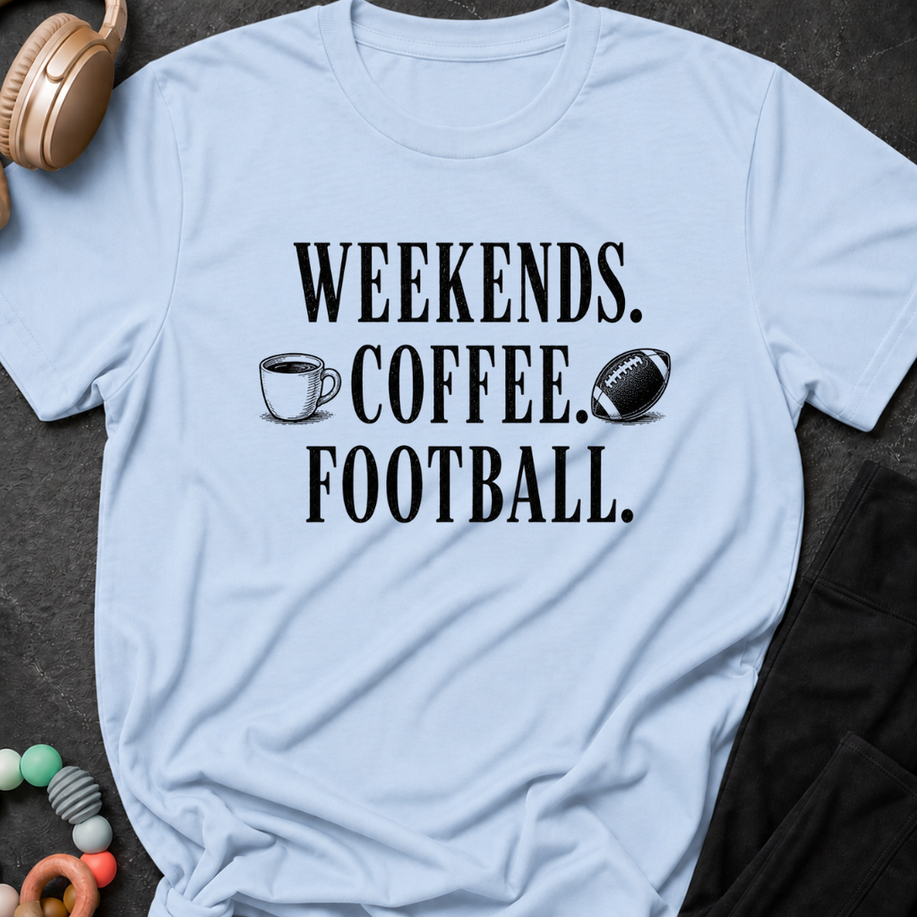 Weekends Coffee Football T-Shirt