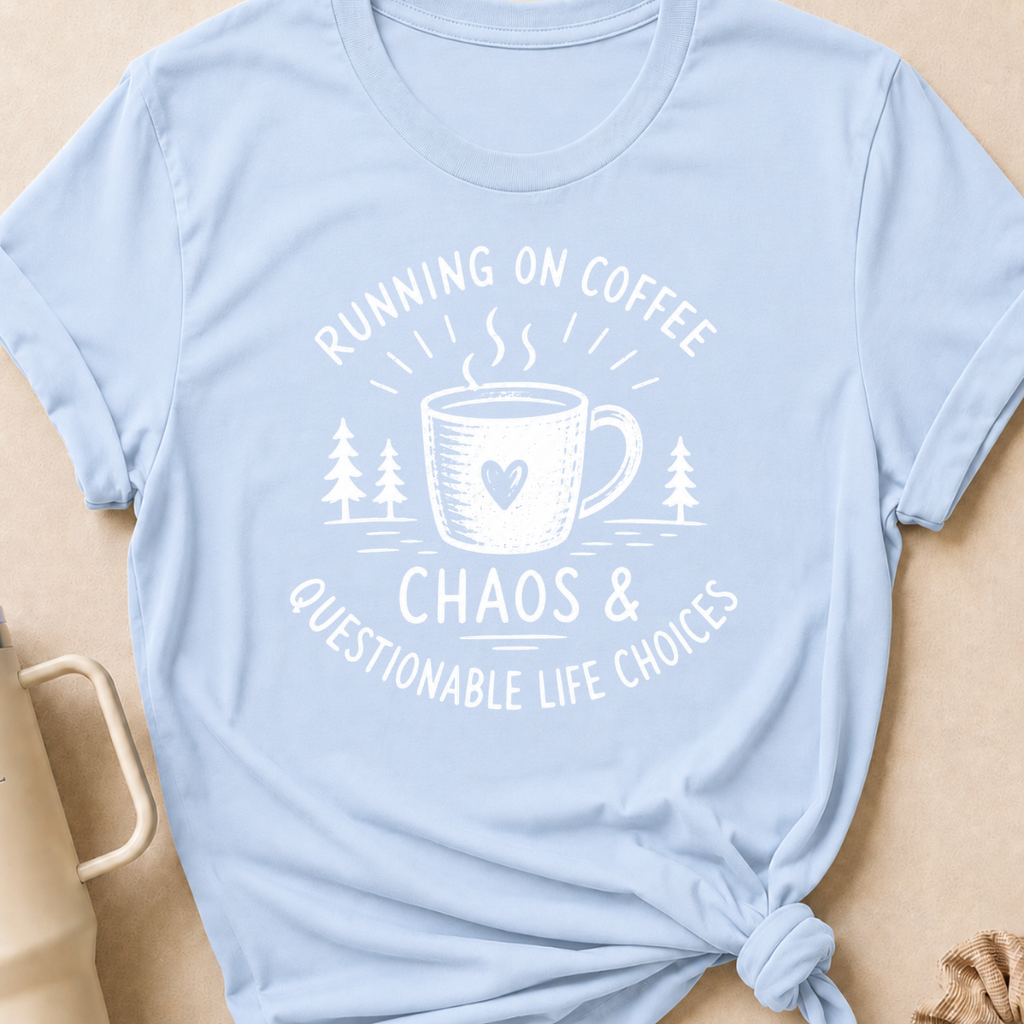 Running on Coffee Chaos & Questionable Life Choices T-Shirt