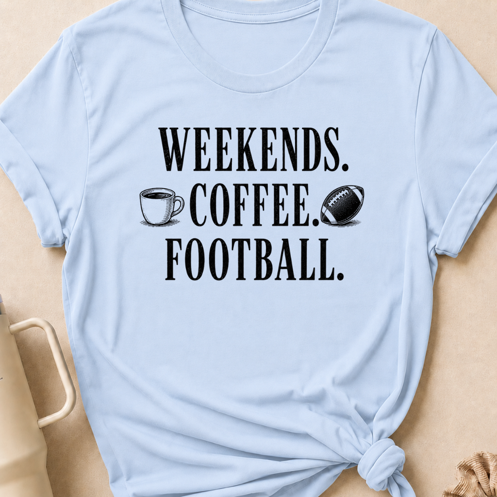 Weekends Coffee Football T-Shirt
