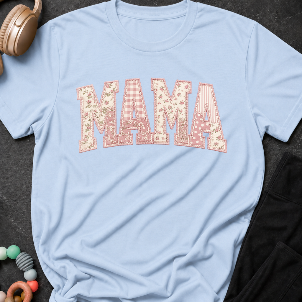 Printed Quilted Look MAMA T-Shirt