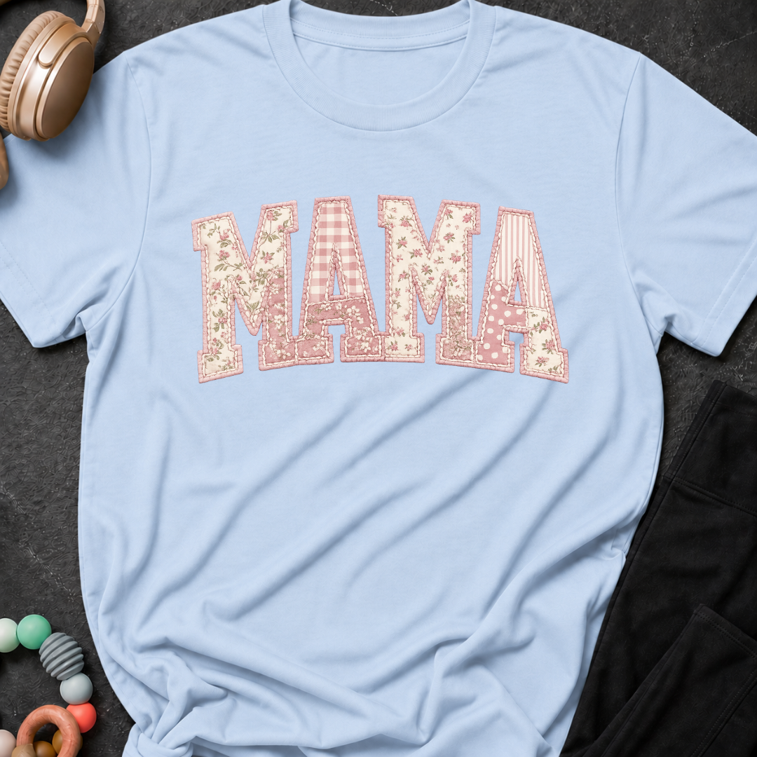 Printed Quilted Look MAMA T-Shirt