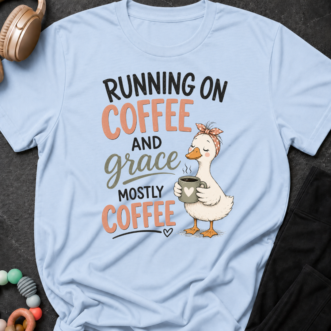 Running on Coffee and Grace, Mostly Grace T-Shirt