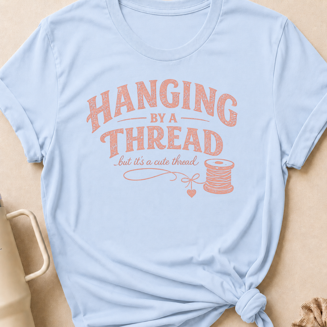 Hanging by a Thread But it's a Cute Thread T-Shirt