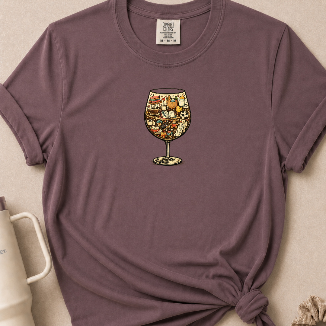 Wine Glass Collage T-shirt 1