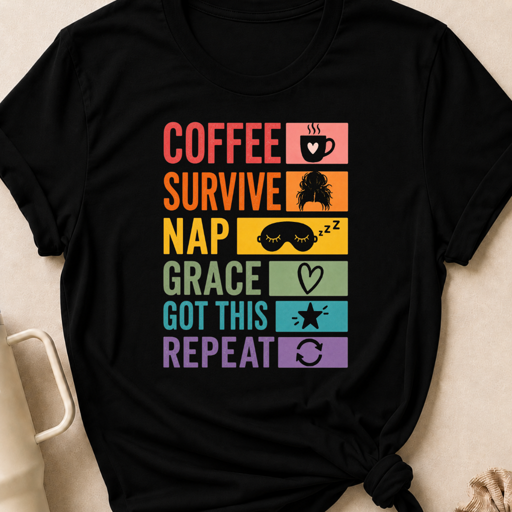 Coffee Survive Nap Grace Got This Repeat T-Shirt