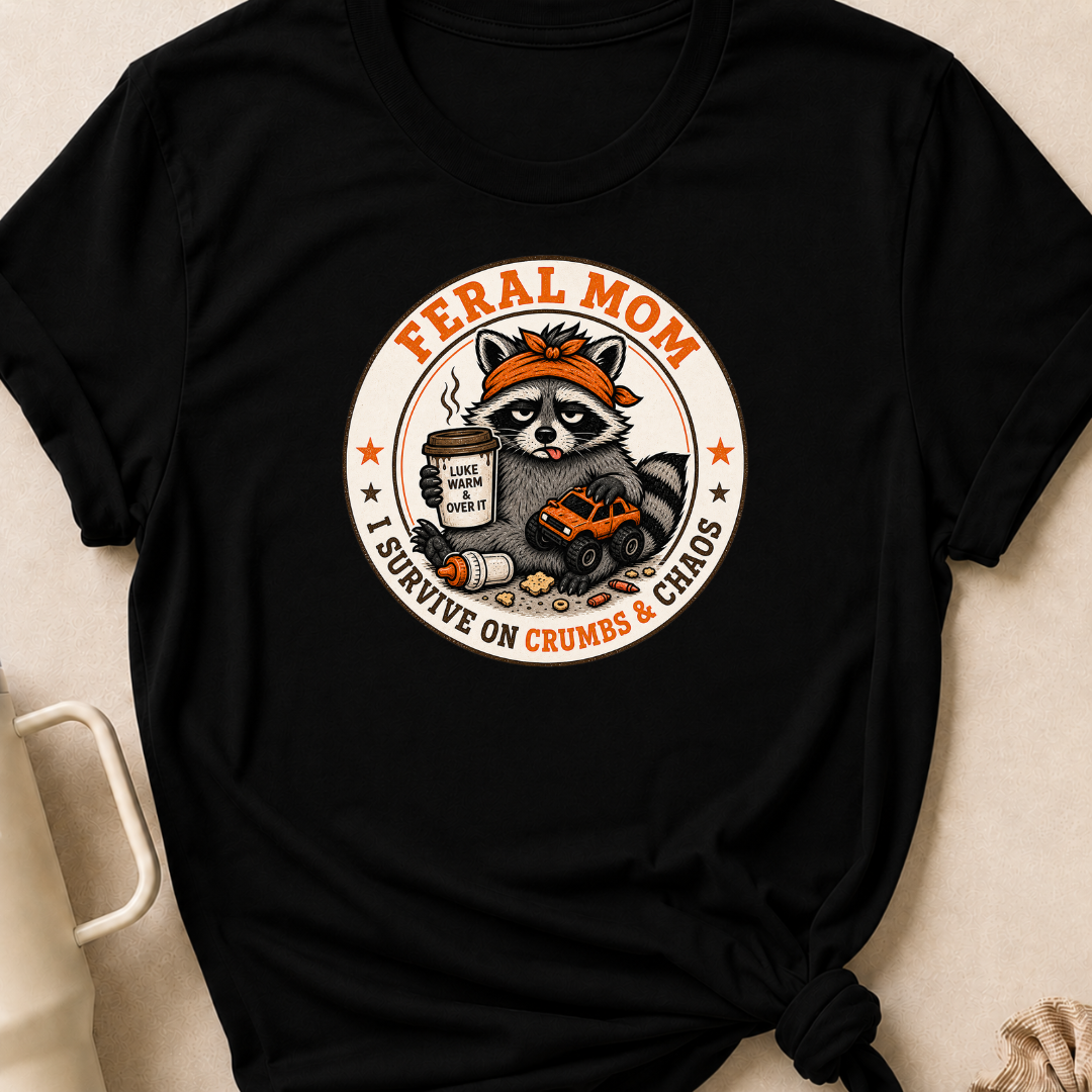Feral Mom I Survive on Crumbs & Chaos T-Shirt