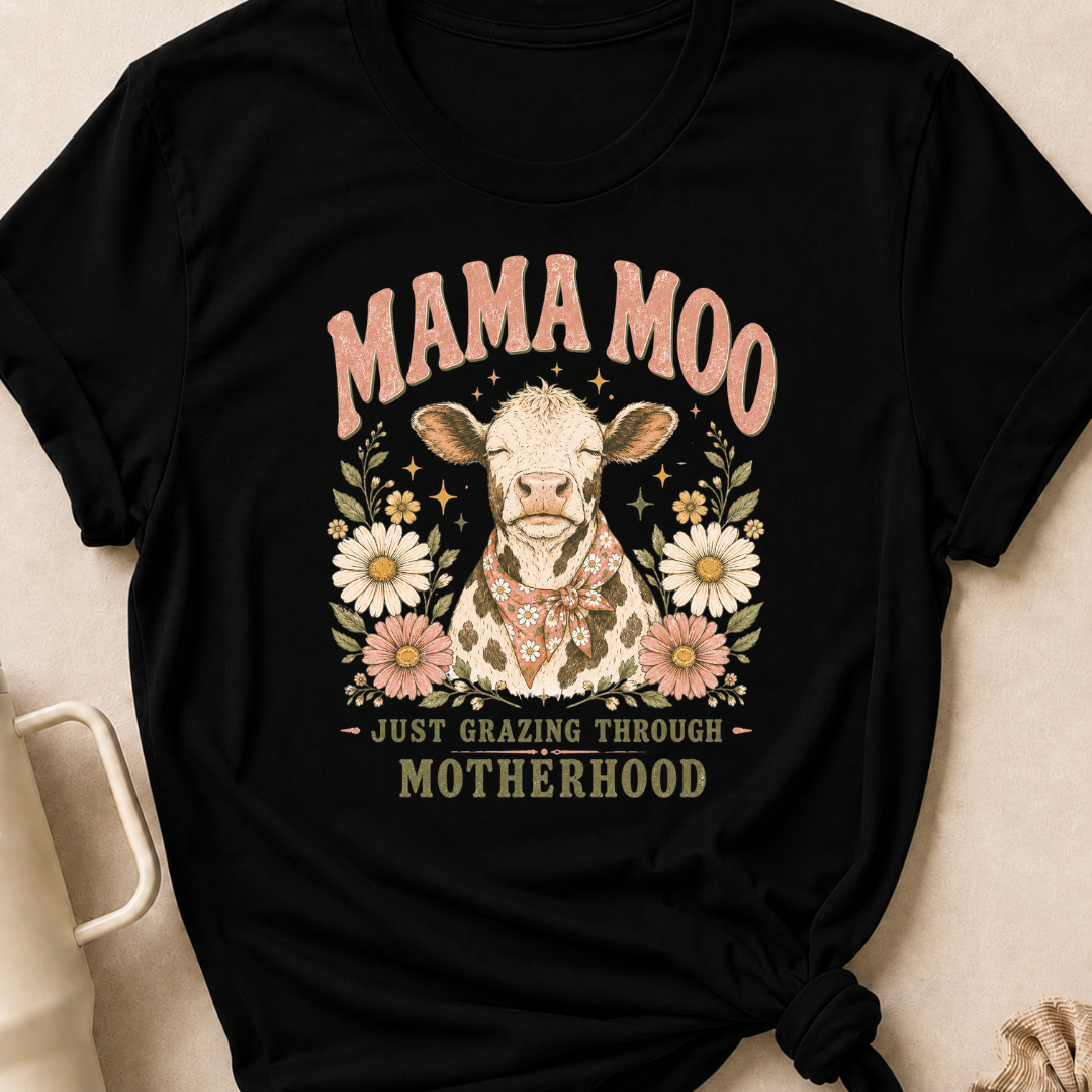 Mama Moo Just Grazing Through Motherhood T-Shirt