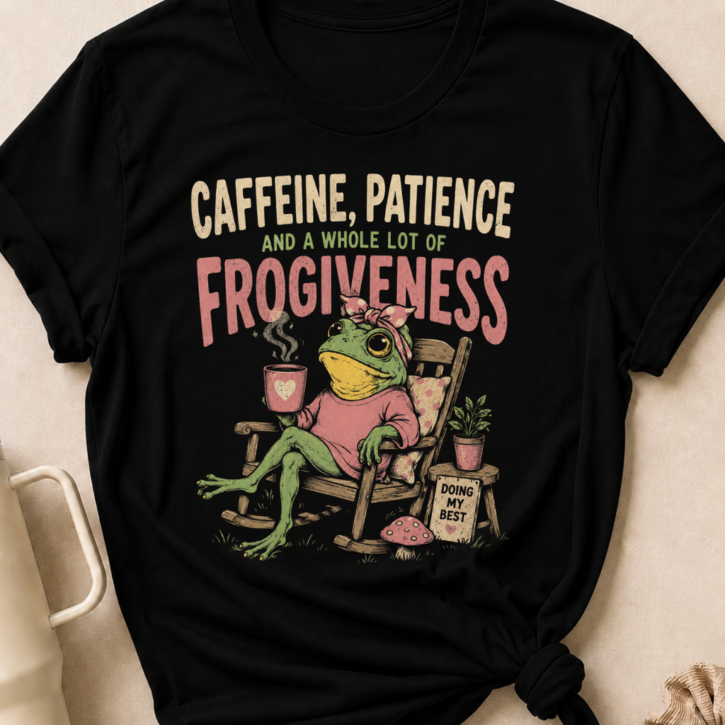 Caffeine Patience and a Whole lot of Frogiveness T-Shirt