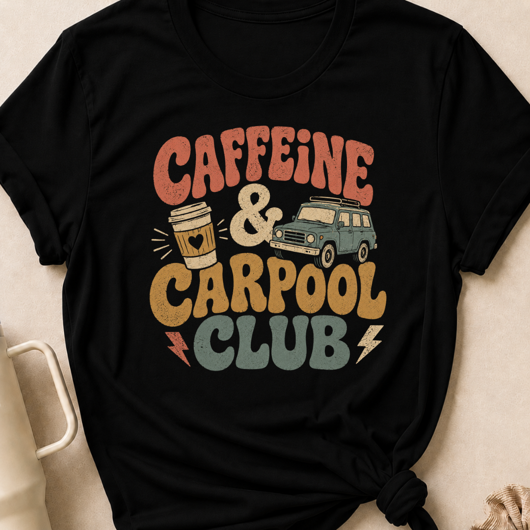 Caffeine & Carpool Club T-Shirt