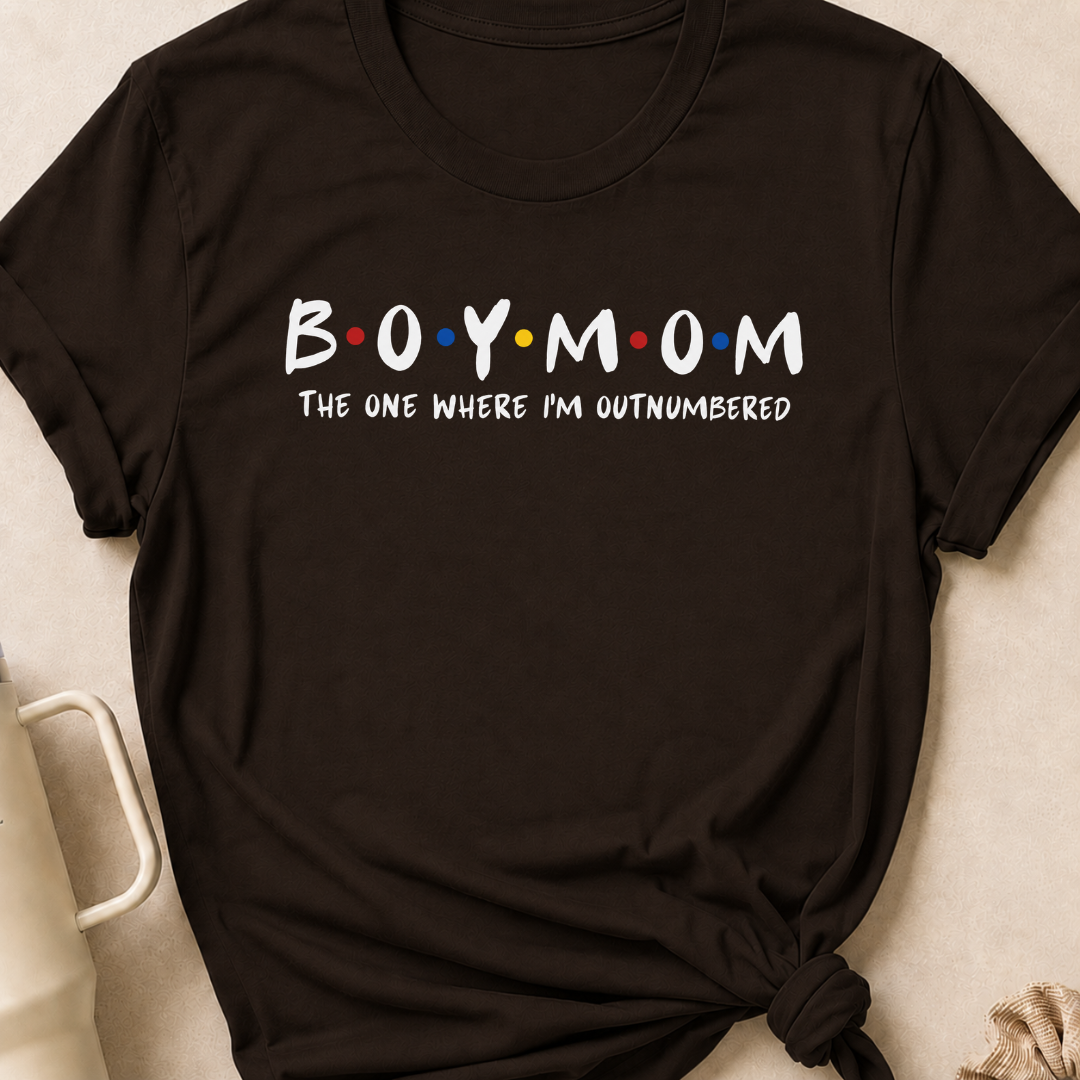 Boy Mom The One Where I'm Outnumbered T-Shirt