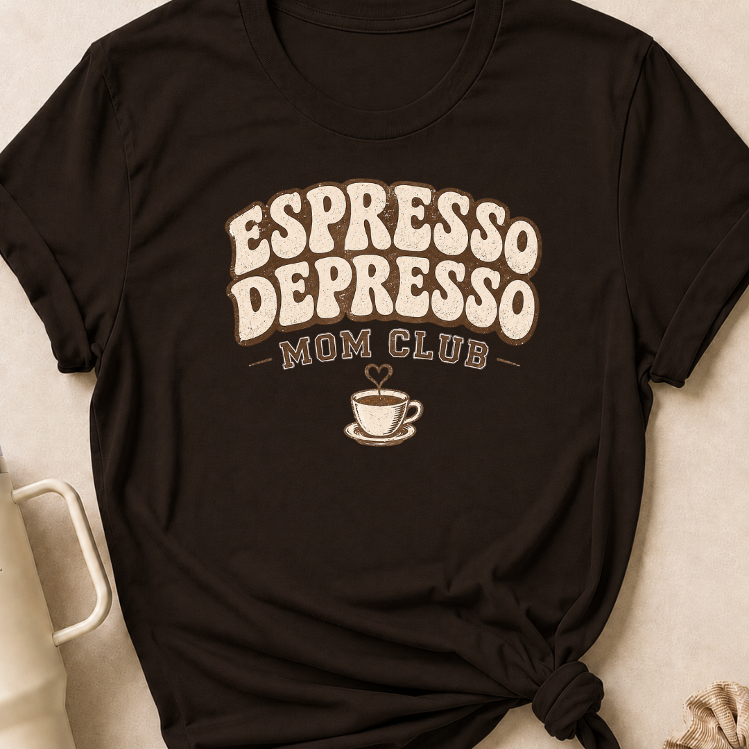 Espresso Depresso Mom Club T-Shirt