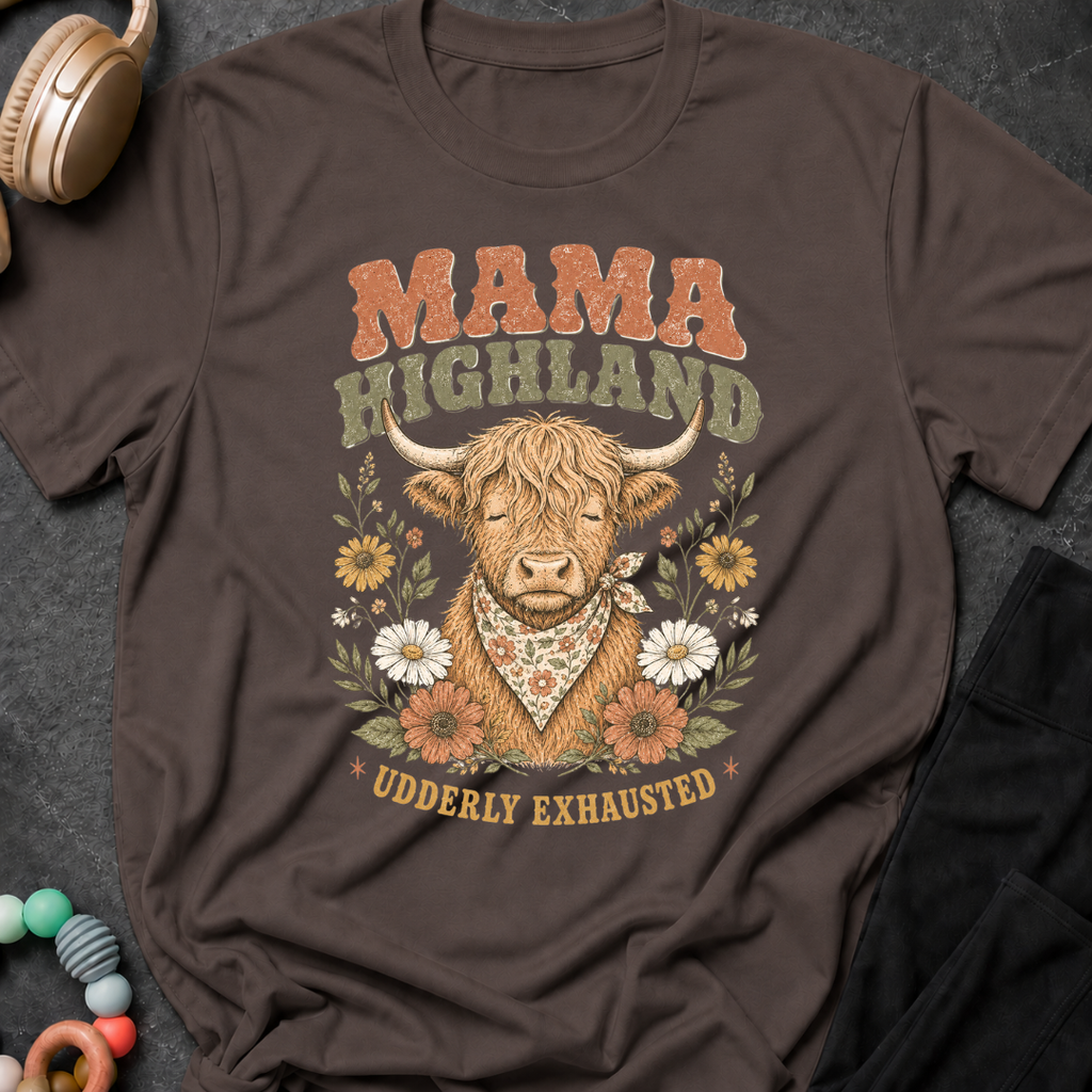 Mama Highland Udderly Exhausted T-Shirt