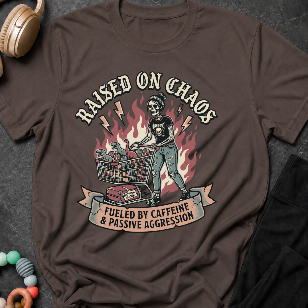 Raised on Chaos Fueled by Caffeine & Passive Aggression T-Shirt
