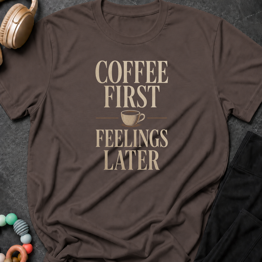 Coffee First Feelings Later T-Shirt