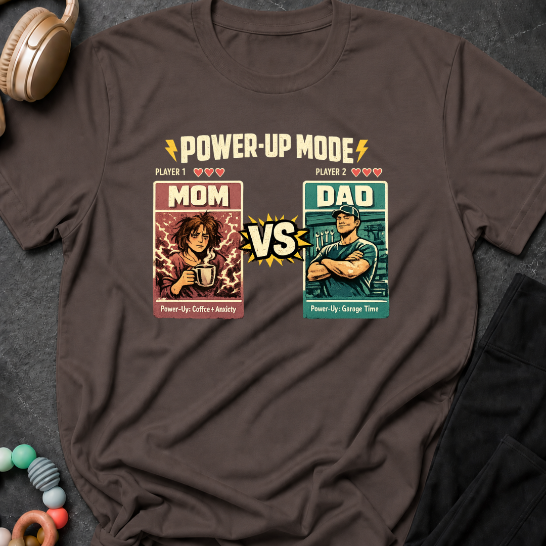 Power Up Mode Mom Vs Dad T-Shirt