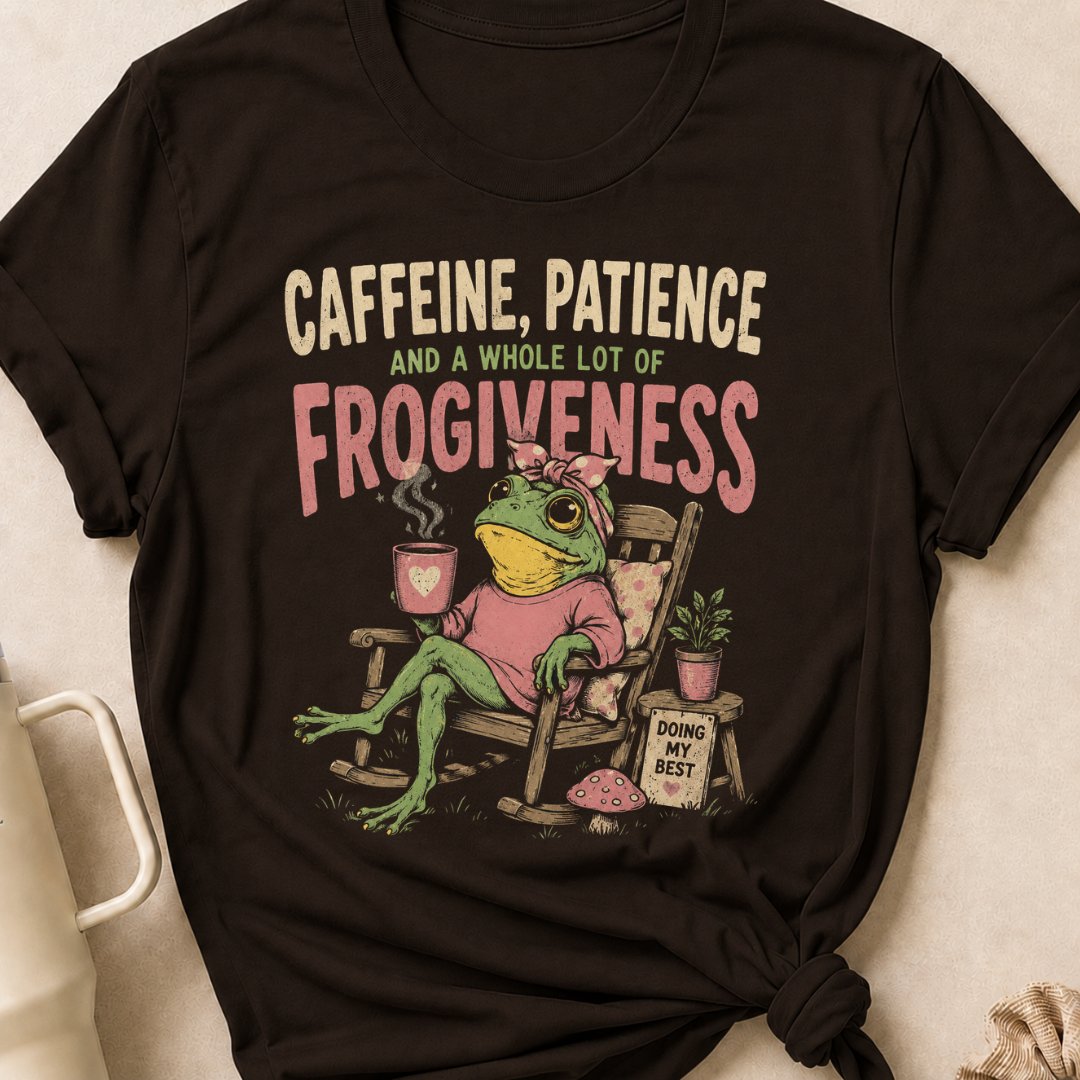 Caffeine Patience and a Whole lot of Frogiveness T-Shirt