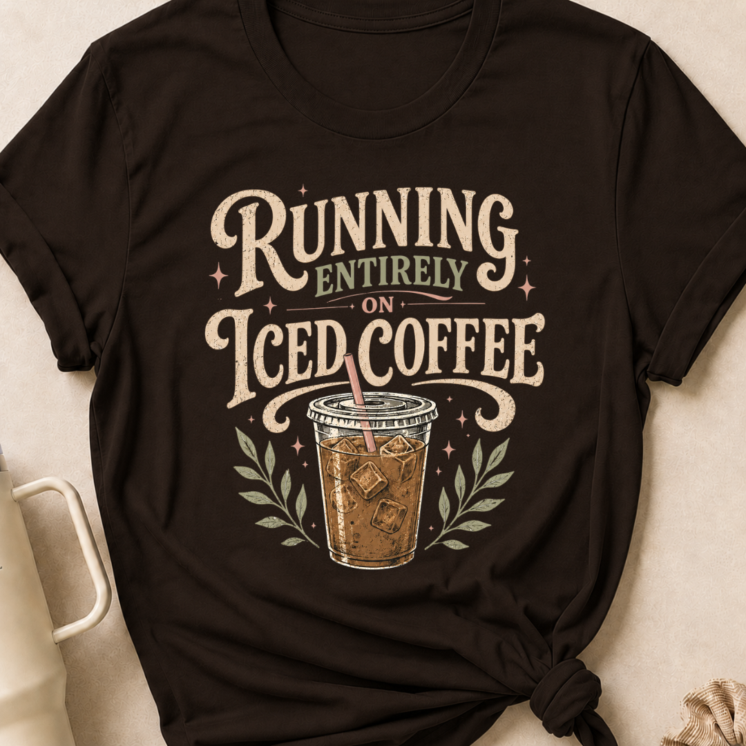 Running Entirely on Iced Coffee T-Shirt