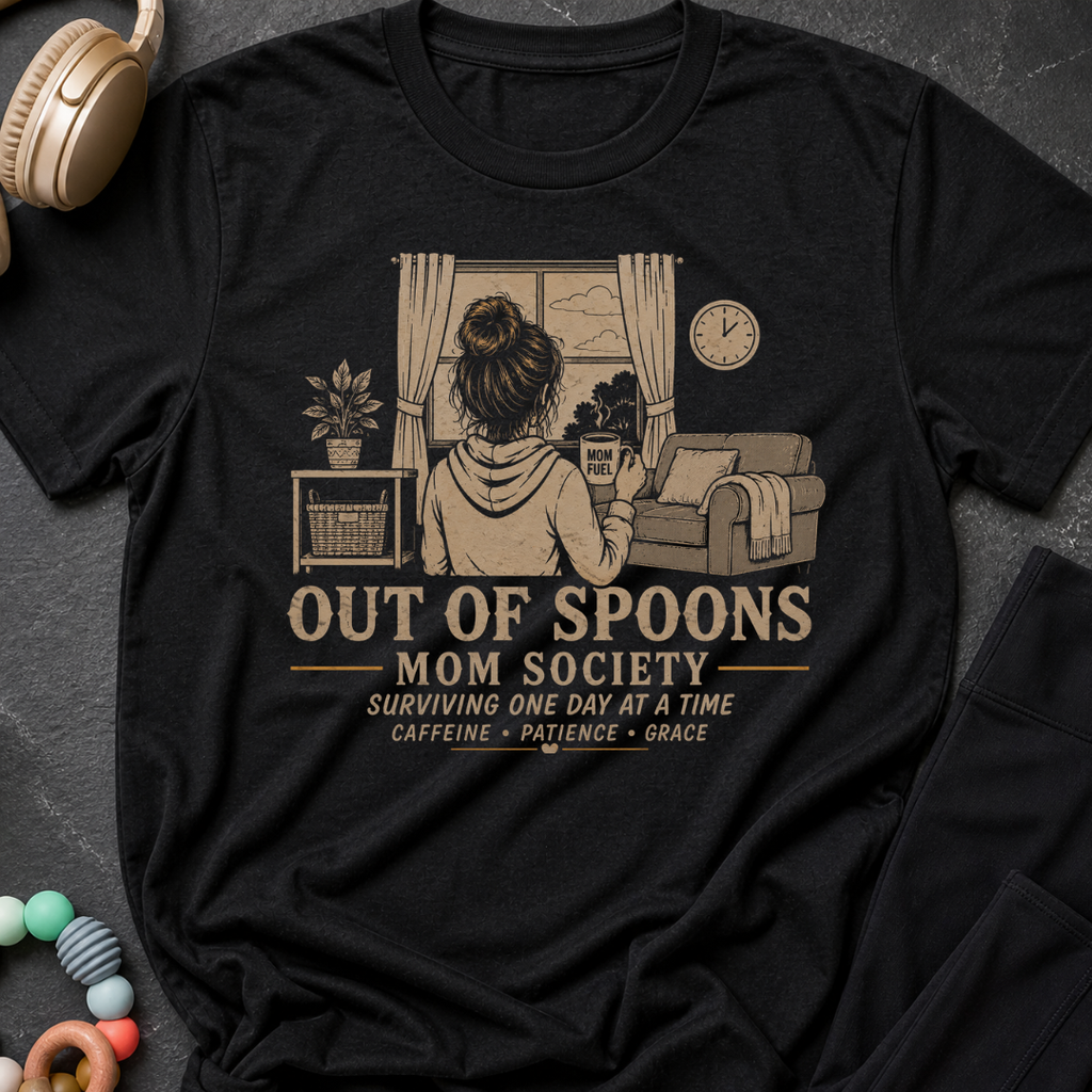 Out Of Spoons Moms Society T-Shirt