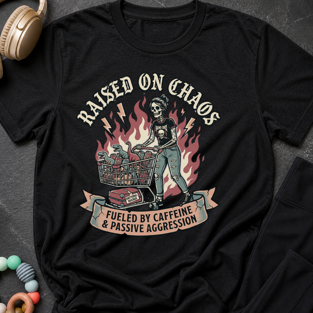 Raised on Chaos Fueled by Caffeine & Passive Aggression T-Shirt