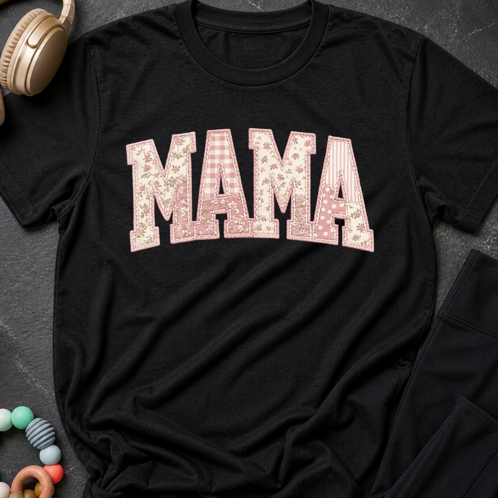 Printed Quilted Look MAMA T-Shirt
