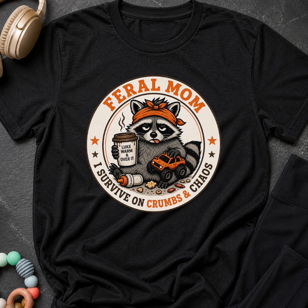 Feral Mom I Survive on Crumbs & Chaos T-Shirt