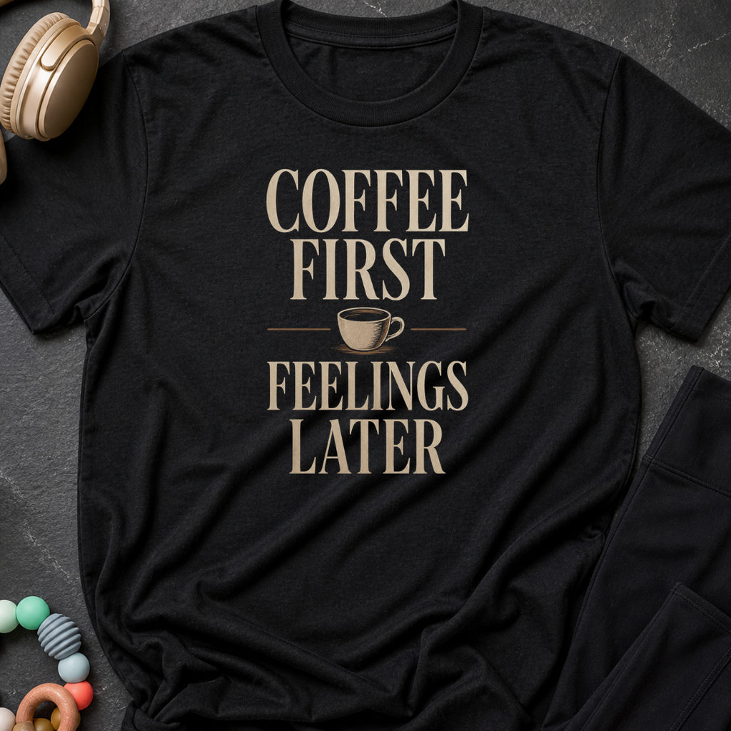 Coffee First Feelings Later T-Shirt