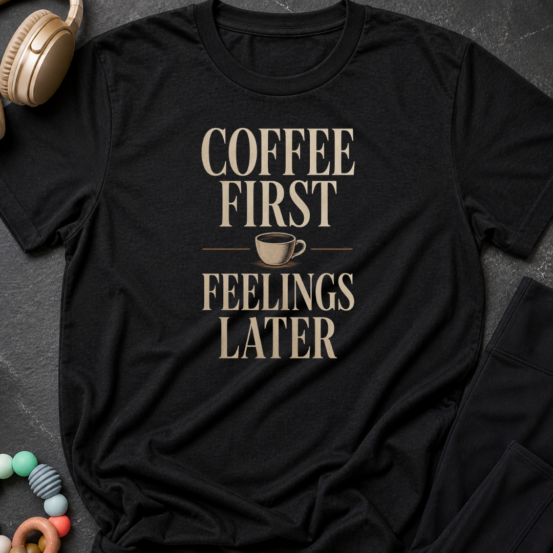 Coffee First Feelings Later T-Shirt