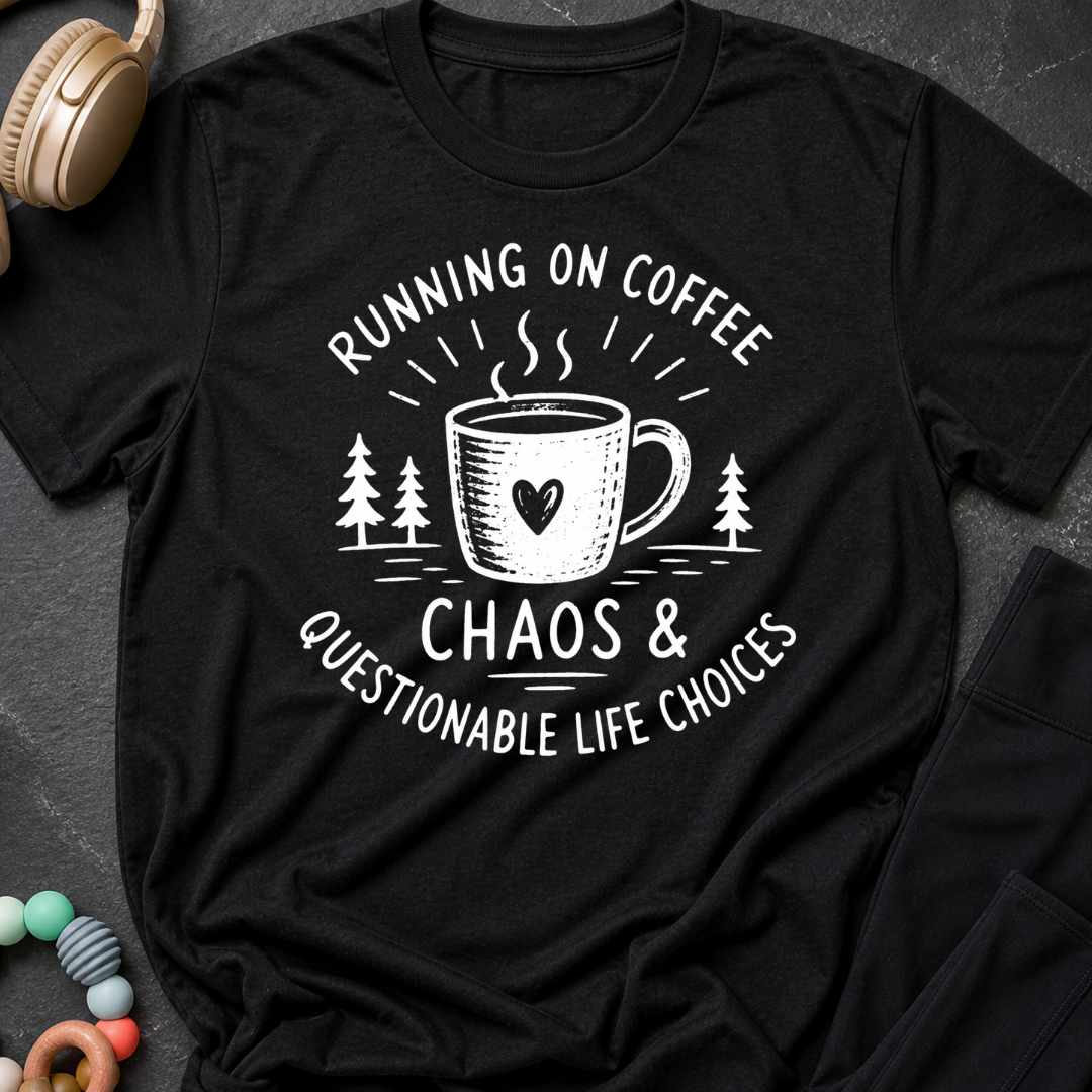 Running on Coffee Chaos & Questionable Life Choices T-Shirt