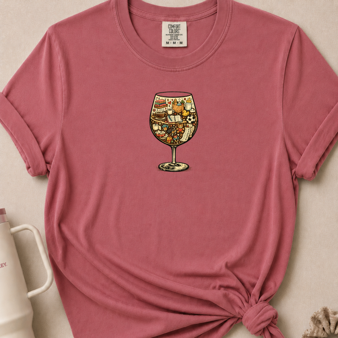Wine Glass Collage T-shirt 1
