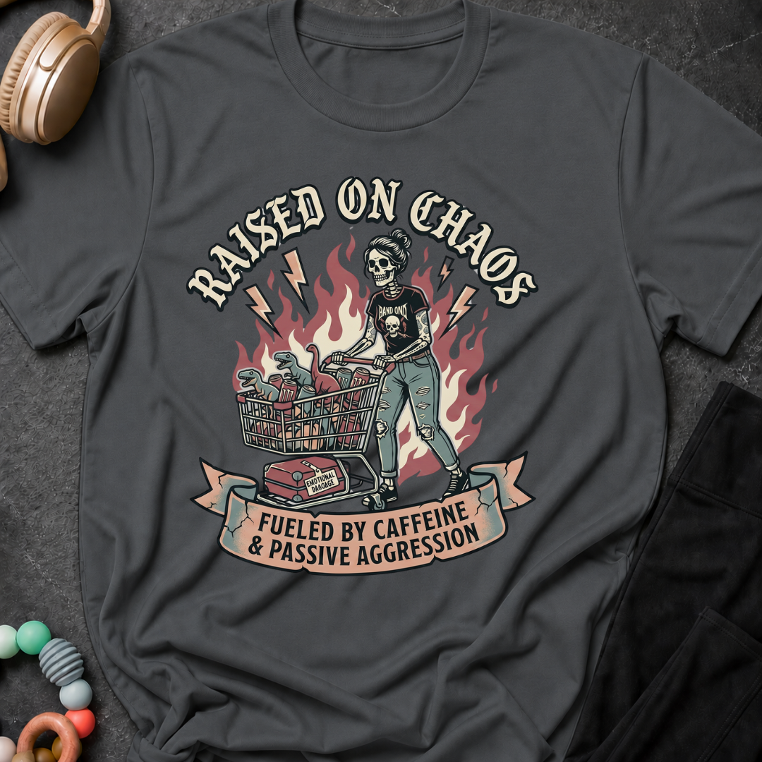 Raised on Chaos Fueled by Caffeine & Passive Aggression T-Shirt
