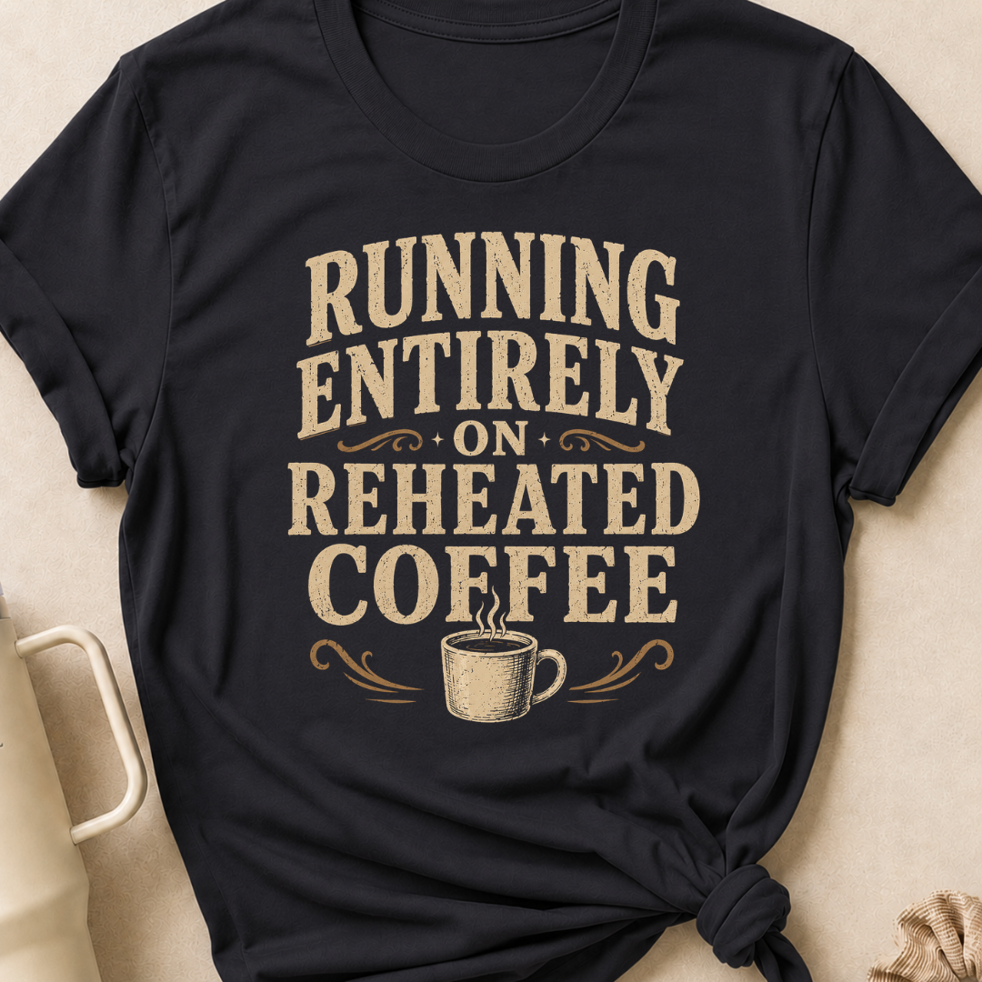 Running Entirely on Reheated Coffee T-Shirt