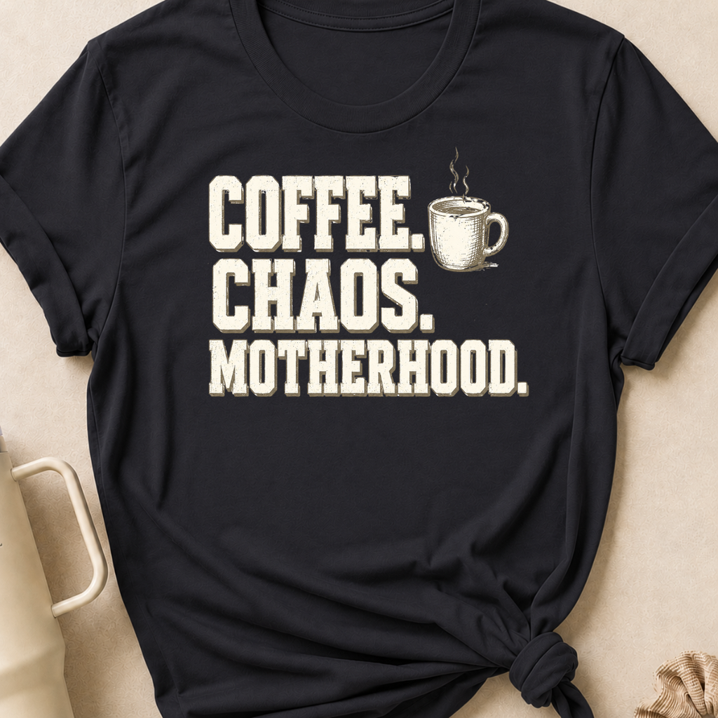 Coffee Chaos Motherhood T-Shirt