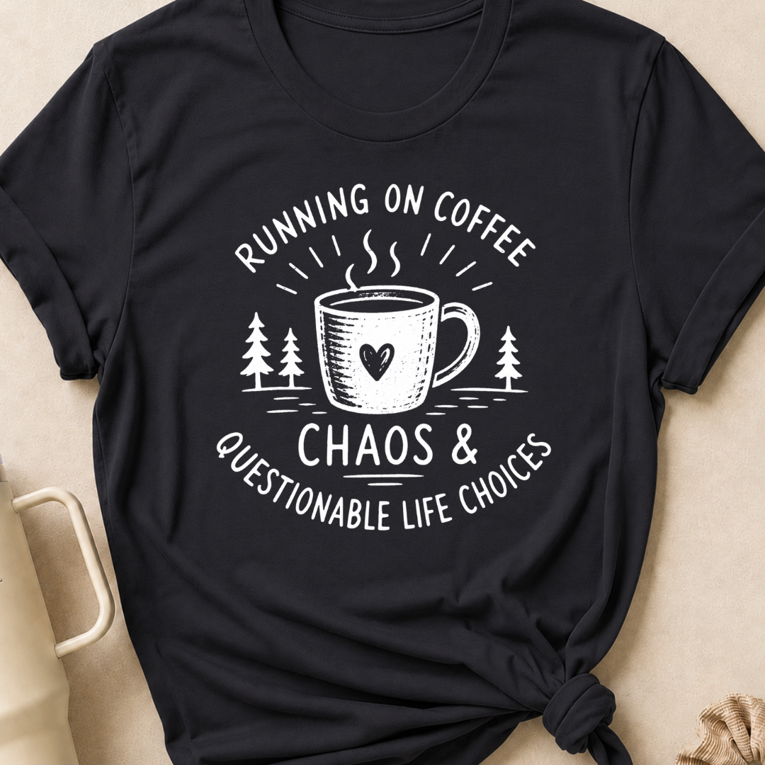 Running on Coffee Chaos & Questionable Life Choices T-Shirt