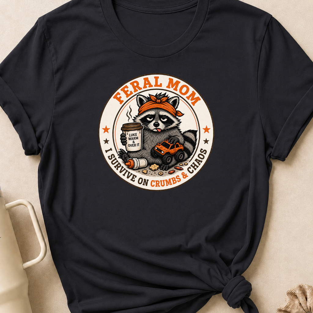 Feral Mom I Survive on Crumbs & Chaos T-Shirt