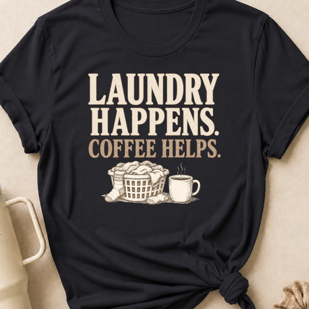 Laundry Happens Coffee Helps T-Shirt