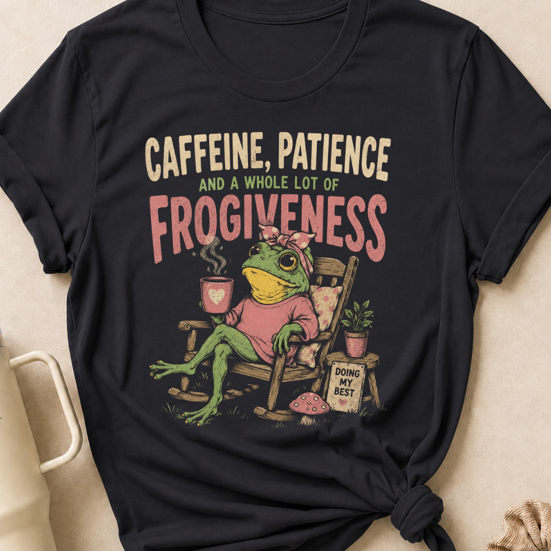 Caffeine Patience and a Whole lot of Frogiveness T-Shirt
