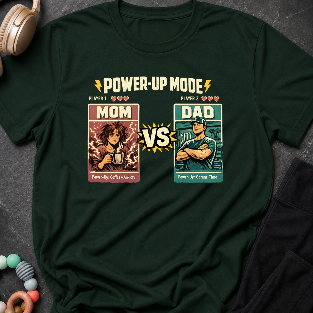 Power Up Mode Mom Vs Dad T-Shirt