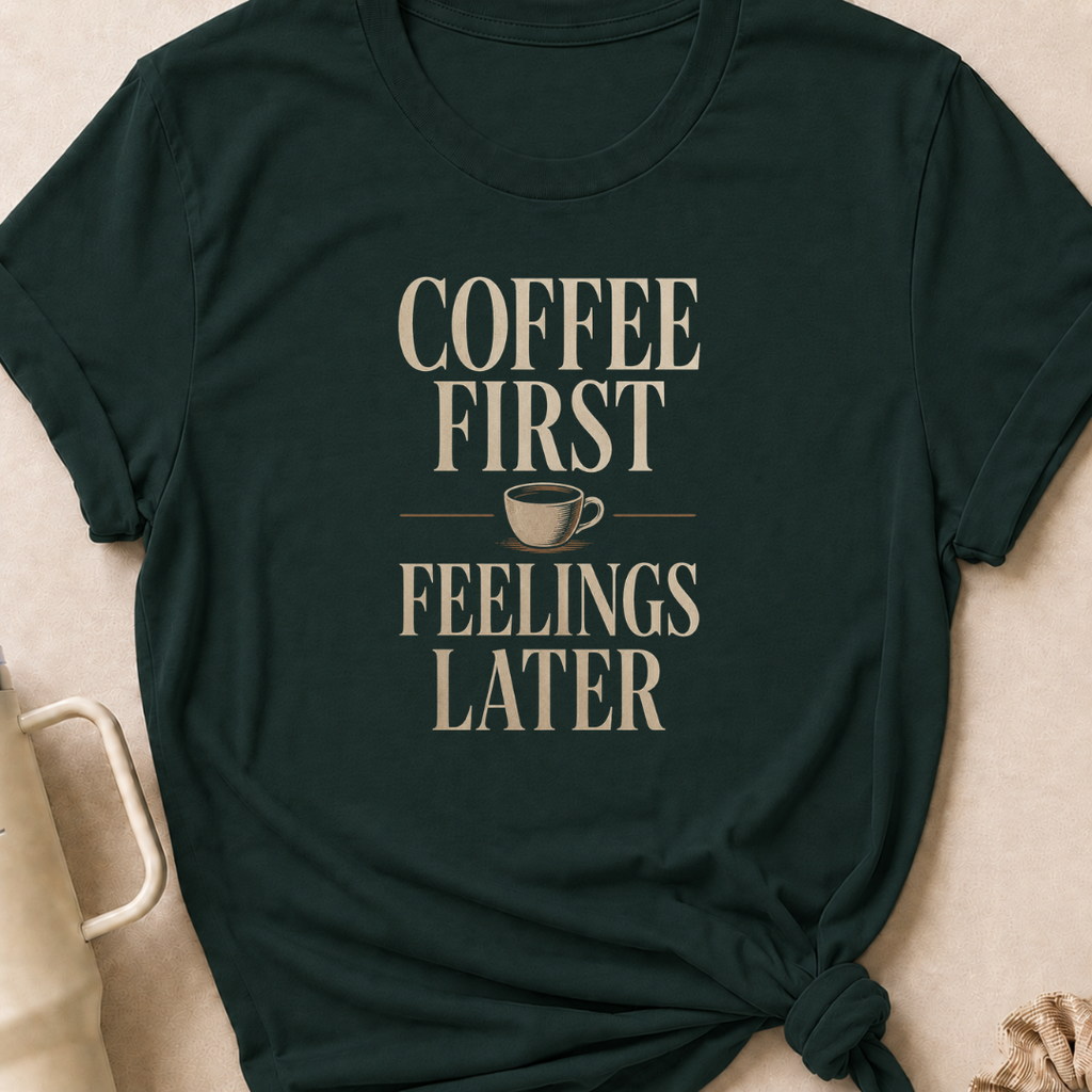 Coffee First Feelings Later T-Shirt