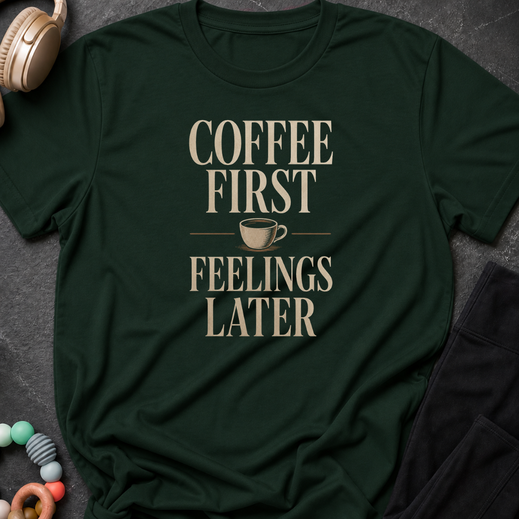 Coffee First Feelings Later T-Shirt