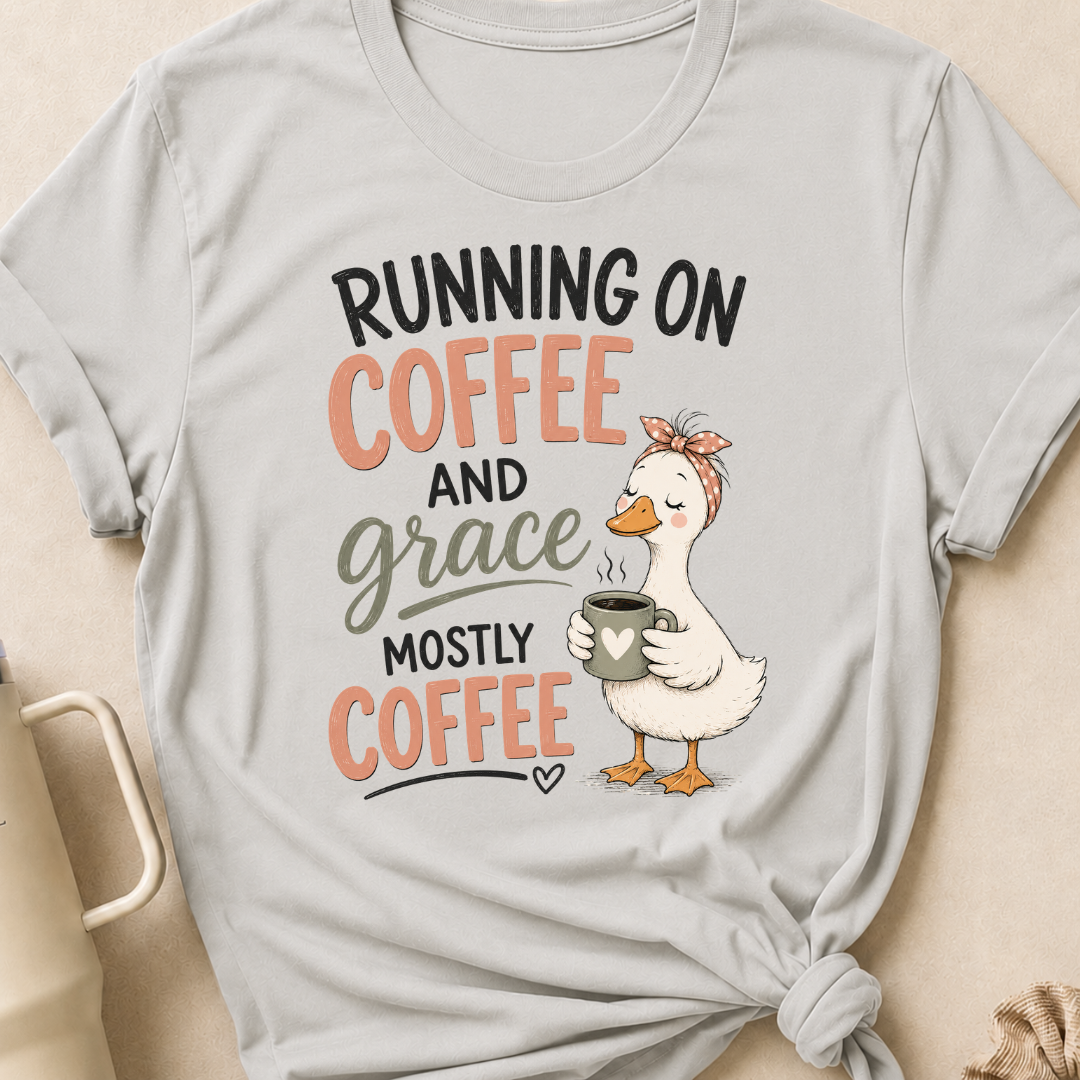 Running on Coffee and Grace, Mostly Grace T-Shirt