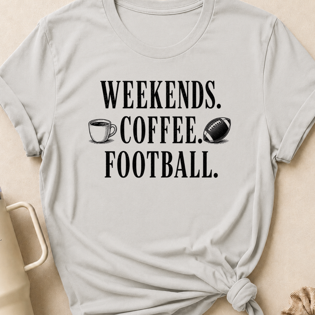Weekends Coffee Football T-Shirt