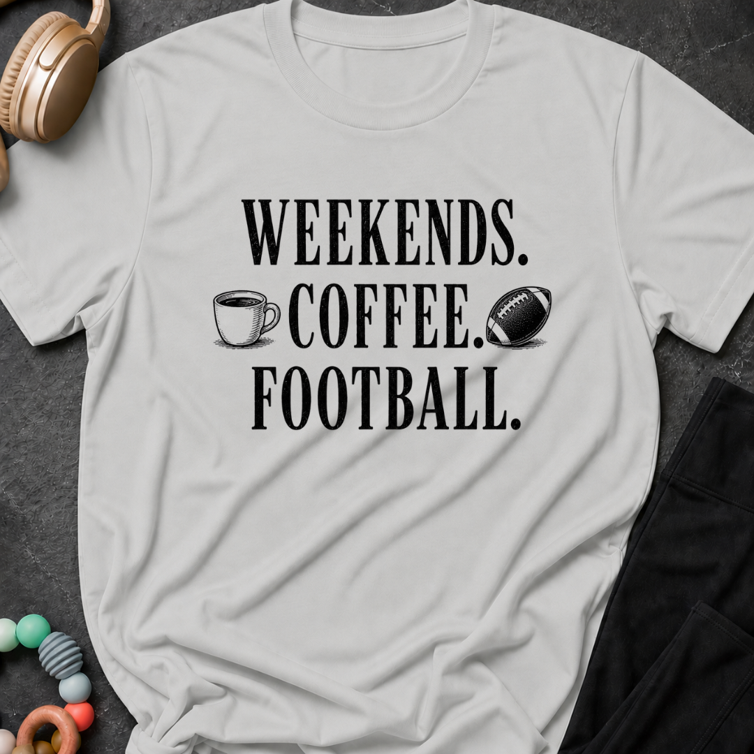 Weekends Coffee Football T-Shirt