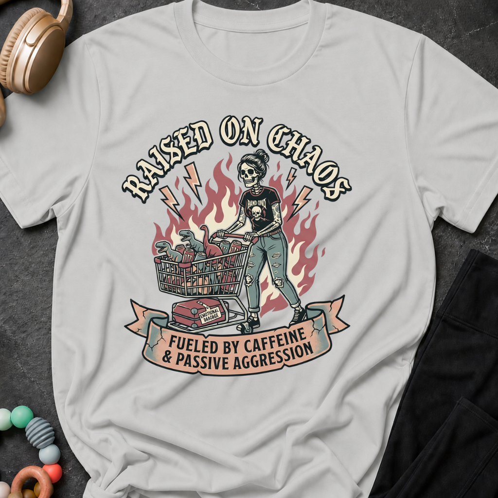 Raised on Chaos Fueled by Caffeine & Passive Aggression T-Shirt