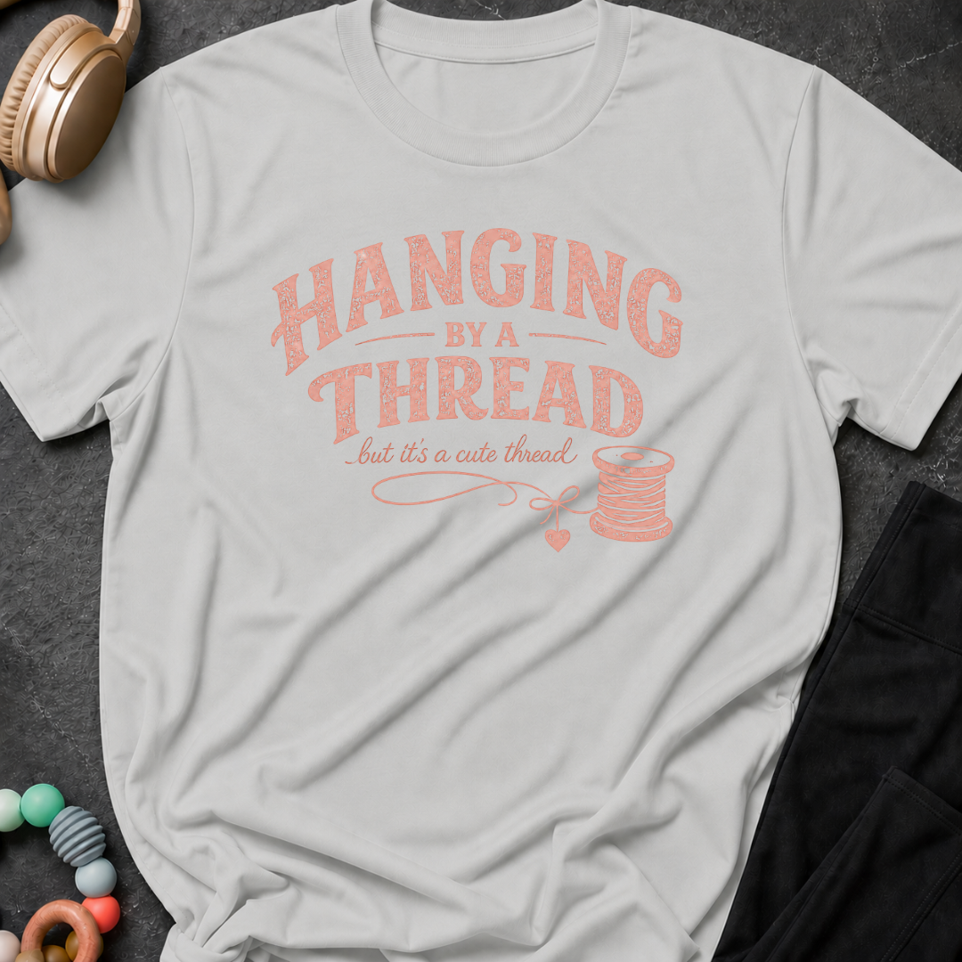 Hanging by a Thread But it's a Cute Thread T-Shirt