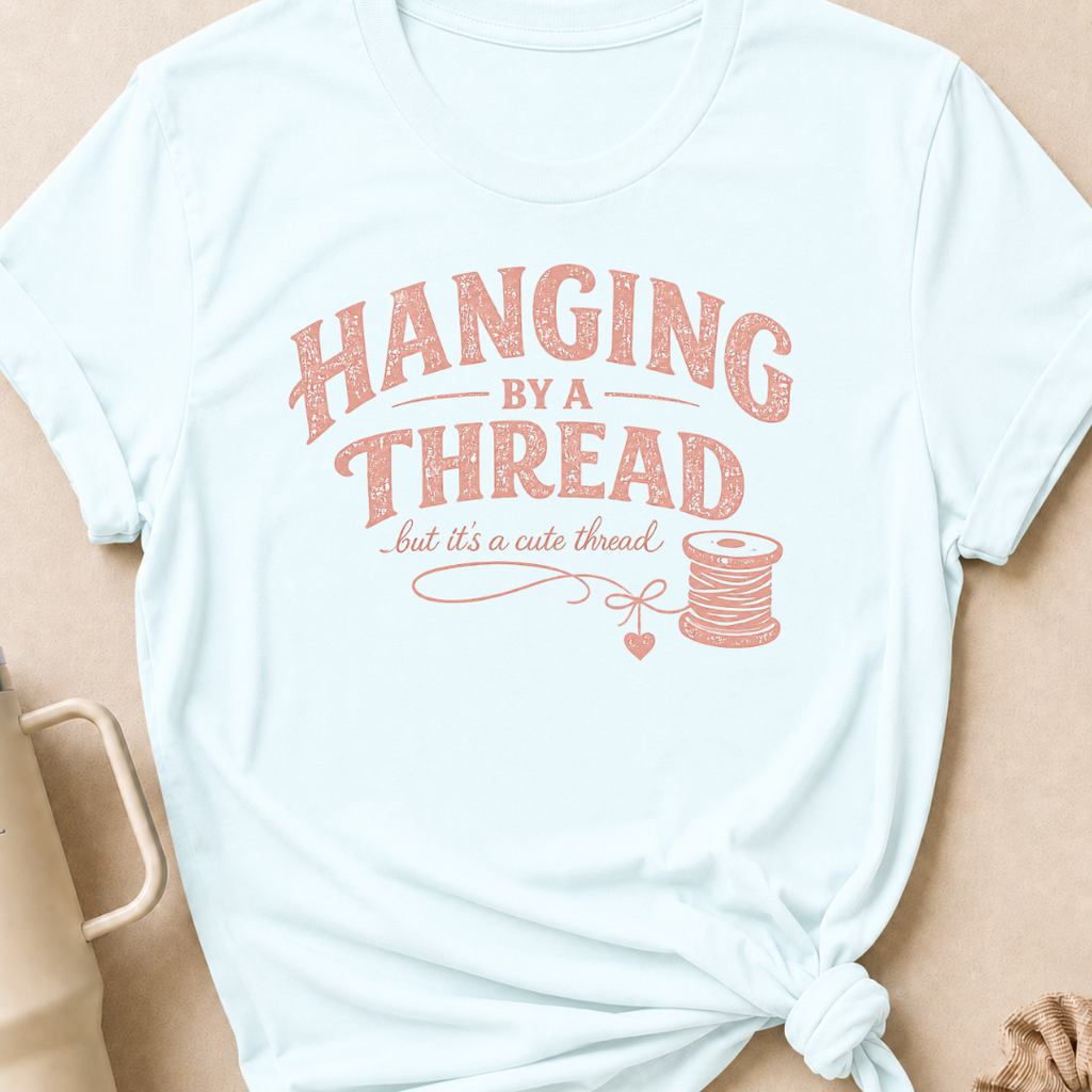 Hanging by a Thread But it's a Cute Thread T-Shirt