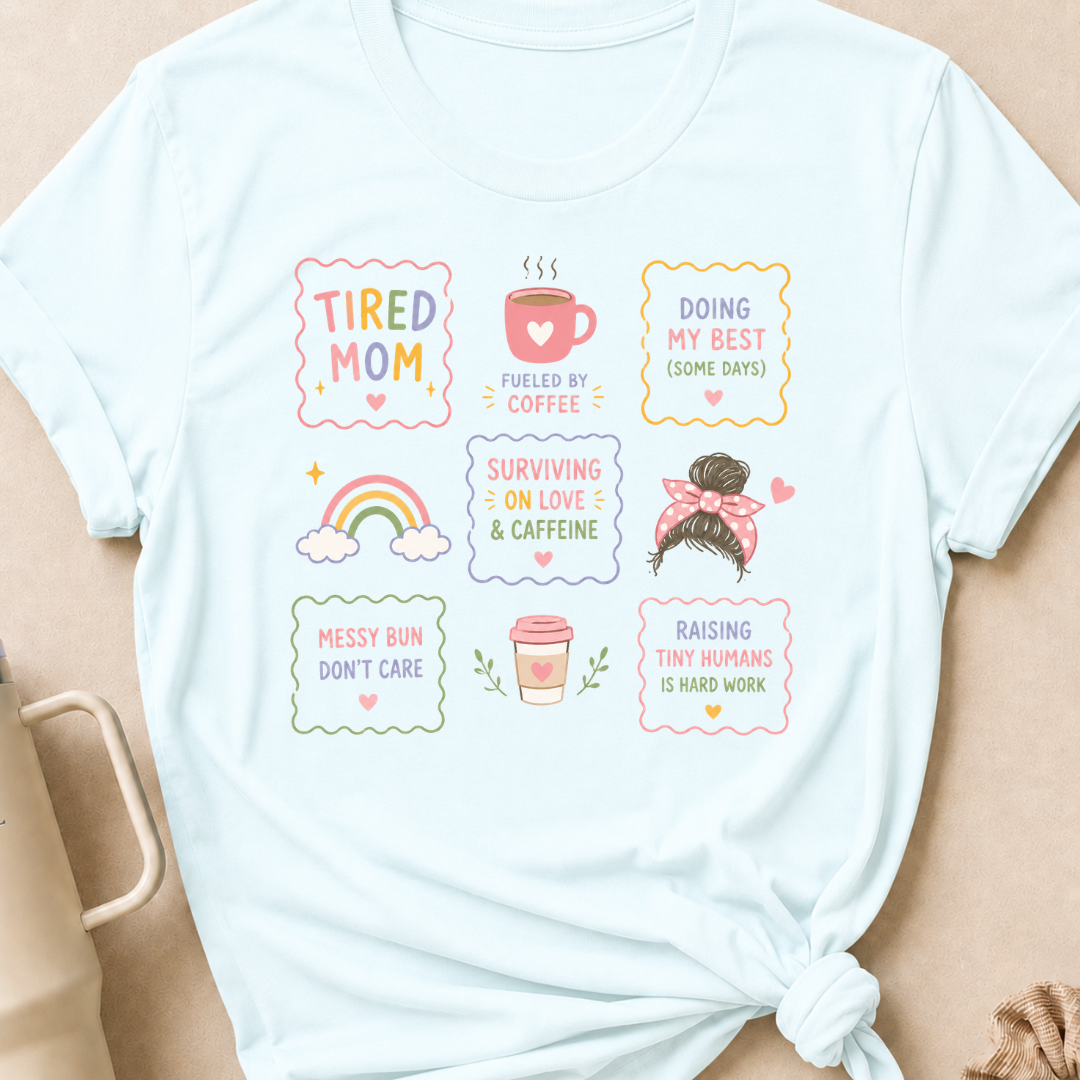 Rainbow Tired Mom T-Shirt
