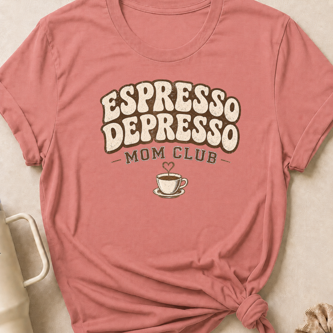 Espresso Depresso Mom Club T-Shirt