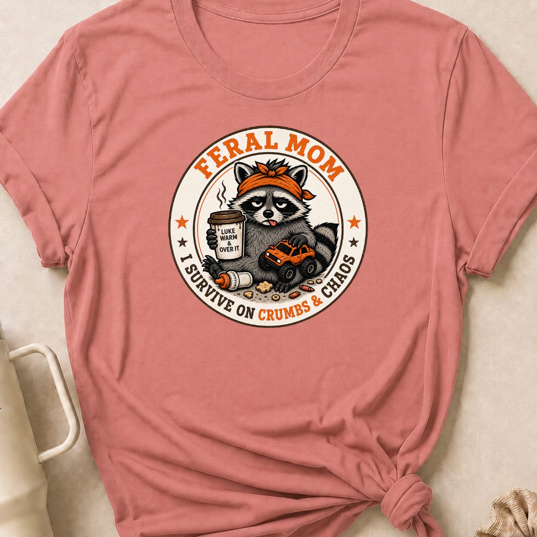 Feral Mom I Survive on Crumbs & Chaos T-Shirt