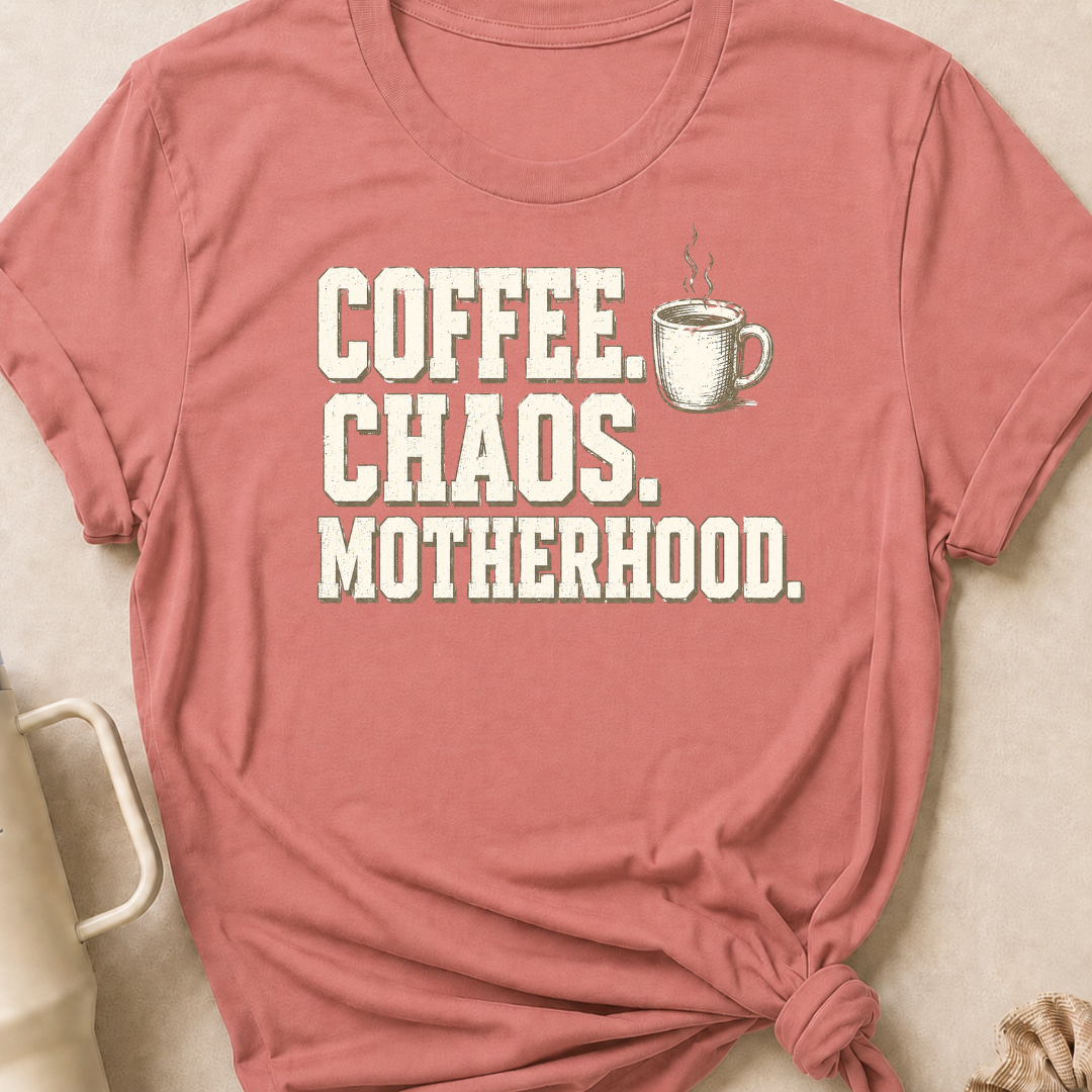 Coffee Chaos Motherhood T-Shirt