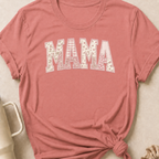 Printed Quilted Look MAMA T-Shirt